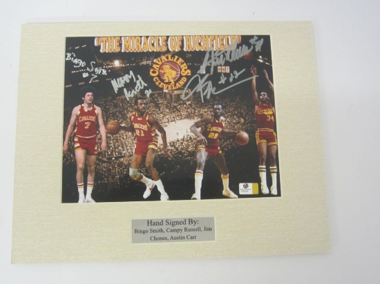 Cle Cavaliers Bingo Smith, Campy Russell, Jim Chones and Austin Carr signed Matted 8x10 Photo Global