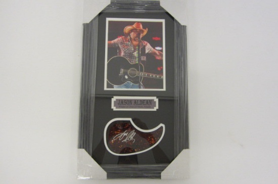 Jason Aldean signed autographed framed guitar pick guard with 8x10 Photo Certified Coa