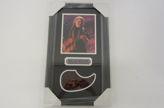 Willie Nelson signed autographed framed guitar pick guard with 8x10 photo Certified Coa