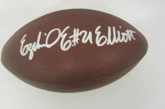 Ezekiel Elliott Dallas Cowboys signed autographed football PAAS Coa