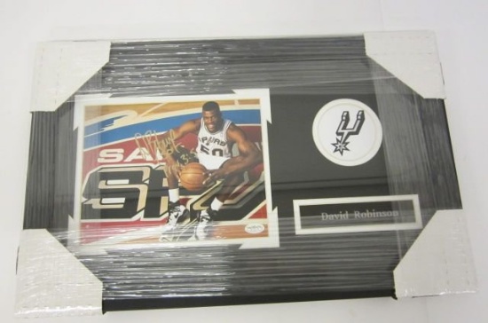 David Robinson San Antonio Spurs signed framed matted 8x10 JSA COA