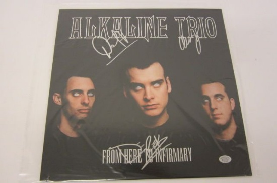 Alkaline Trio "From Here to Infirmary" signed record album cover w/record PSAS COA