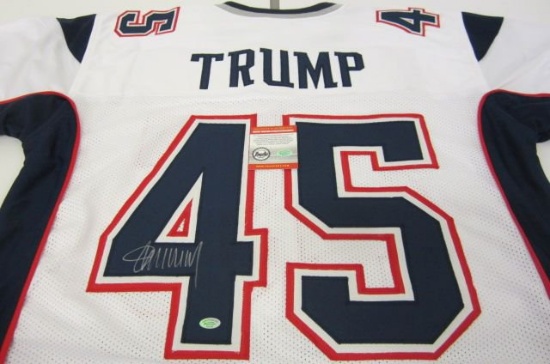 Donald Trump POTUS signed autographed football jersey PSAS COA