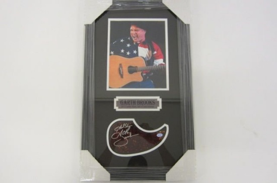 Garth Brooks signed professionally framed matted guitar pick guard PSAS COA