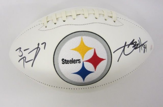 Ben Roethlisberger, Antonio Brown Pittsburgh Steelers signed autographed football PAAS Coa