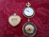 Set of (3) Womens Pocket Watches - (1) Dominique - (1) Farlos & (1) Quartz