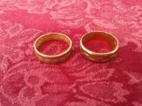 Set of (2) Wedding Bands - Wedding Rings - 14K Gold Bands