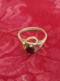 14K Gold Womens Ring W/ Brown Stone