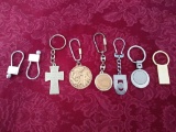 (8) Pcs Key Chain Set - Religious / Engraved / Blank