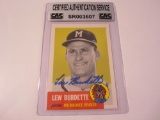Lew Burdette Milwaukee Braves signed autographed card CAS COA