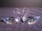 Pair of Swarovski crystal Flirting Swans. Hand signed by the artist Anton Hirtzinger.