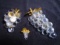 Set of 3 Swarovski crystal Bunches of European Grapes with gold leaves.