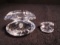 Pair of Swarovski crystal Clamshells. Hand signed by the artist Michael Stamey.