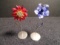 Pair of Swarovski crystal Flowers.