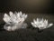 Pair of Swarovski crystal Waterlillies.