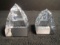 Pair of Swarovski crystal, Crystal Cal Pyramid Paperweights