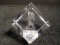 Swarovski crystal paperweight. Clear square crystal 