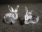 Pair of Swarovski crystal Rabbits.