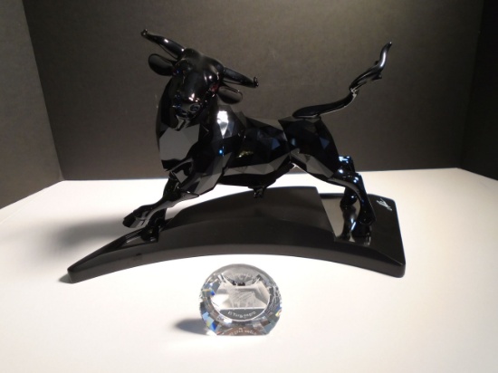 "The Black Bull" Swarovski crystal. Limited Designer Edition # 564/1000.
