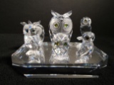 Collection of 6 various sized Swarovski crystal Owls.