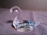Swarovski crystal swan. Hand signed by the artist Anton Hirtzinger.