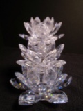 Set of 3 Swarovski Crystal Water Lily candle holders, stackable. Each come in the original boxes.