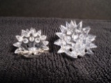 Pair of Swarovski crystal Hedgehogs.