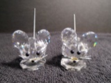 Pair of Swarovski crystal Small Mouse, variation 2.