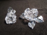 Pair of Swarovski crystal Roses.