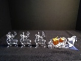 Collection of Swarovski crystal Santa's Sleigh & 3 Reindeer.
