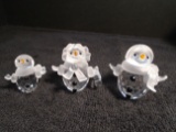 Collection of 3 Swarovski crystal Snowmen.