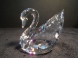 Swarovski Crystal Swan. Hand signed by the artist Anton Hirzinger
