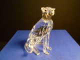 Swarovski crystal Cheetah, Var 1. Hand signed by the artist Michael Stamey.