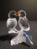 Swarovski crystal Budgies.  Part of the 