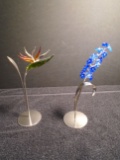 Pair of Swarovski crystal Flowers.