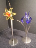 Pair of Swarovski crystal Flowers.