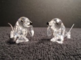 Pair of Swarovski crystal Dachshund's.