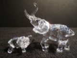 Swarovski crystal Mother & Little Elephant.