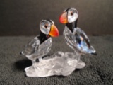 Swarovski crystal Puffins.