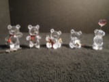 Collection of 5 Swarovski crystal Kris Bears.