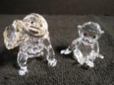 Pair of Swarovski crystal Gorillas.
