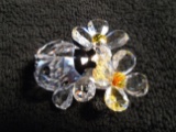 Swarovski crystal Ladybug on Flowers.