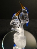 Swarovski crystal Malachite Kingfishers