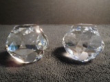 Pair of Swarovski crystal Geometric Paperweights.