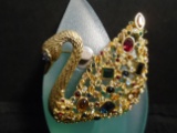 Swarovski crystal Multi-Color Swan Brooch/Pin. 100th Anniversary Pin