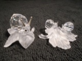 Pair of Swarovski crystal Snails.