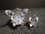 Pair of Swarovski crystal Pigs.