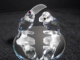 Pair of Swarovski crystal birds