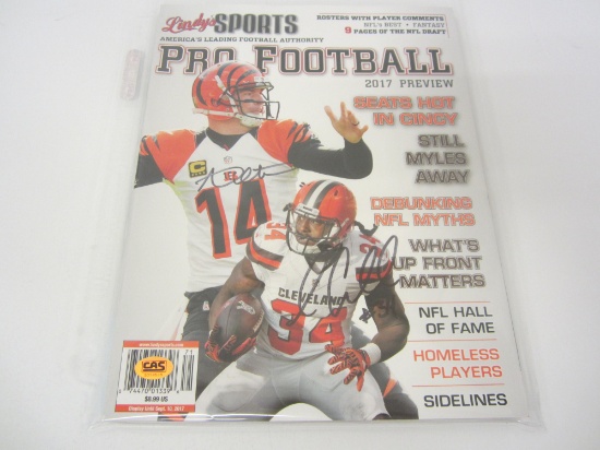 Isaiah Crowell, Andy Dalton signed autographed magazine CAS COA