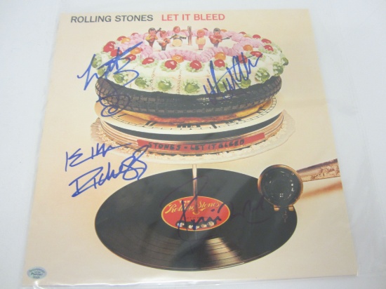 The Rolling Stones Mick Jagger and 3 others signed record album certified coa